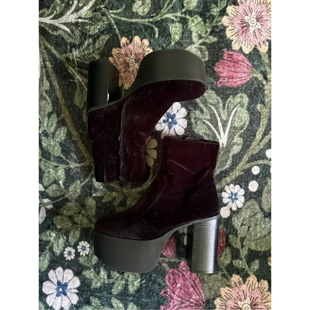 UO velvet platform boots